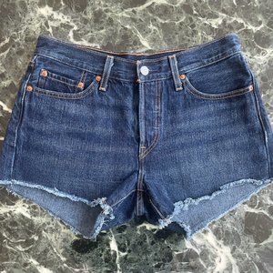 Levis 501 Original Women's Shorts - Size 27, Dark Wash